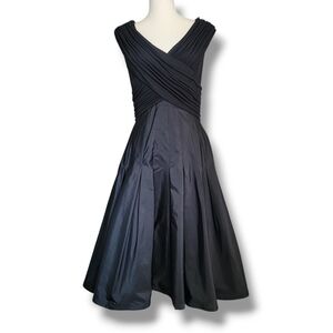 Black Tadashi Shoji Fit & Flare Midi Dress Size 8